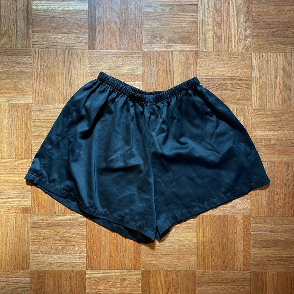 Victoria's Secret Vintage Gold Label Black Polyester Satin Shorts - Picture 2 of 5